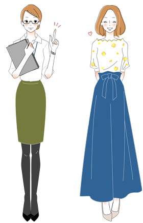 2人の女性のイラスト